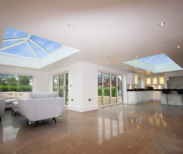 roof lanterns in kitchen area